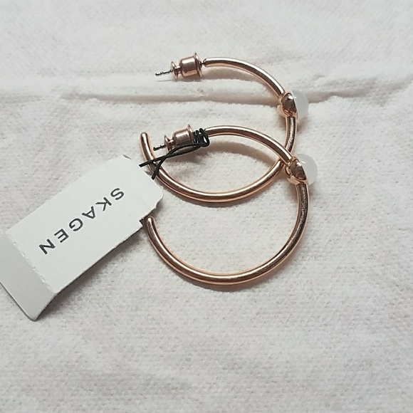 Skagen Jewelry - Skagen Rose Gold Hoops